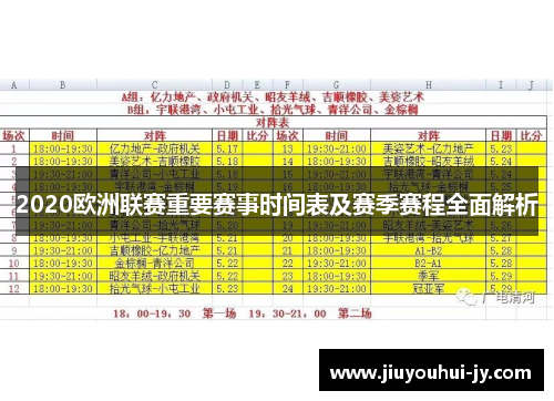 2020欧洲联赛重要赛事时间表及赛季赛程全面解析 2020欧洲联赛重要赛事时间表及赛季赛程全面解析